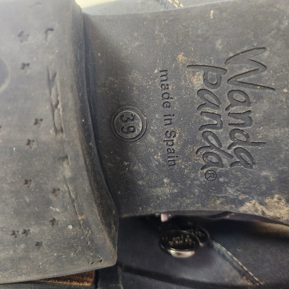 Wanda Panda Gray Leather Ankle Boots Zipper Womens size 8 EU 39 Fall Winter - Picture 7 of 9